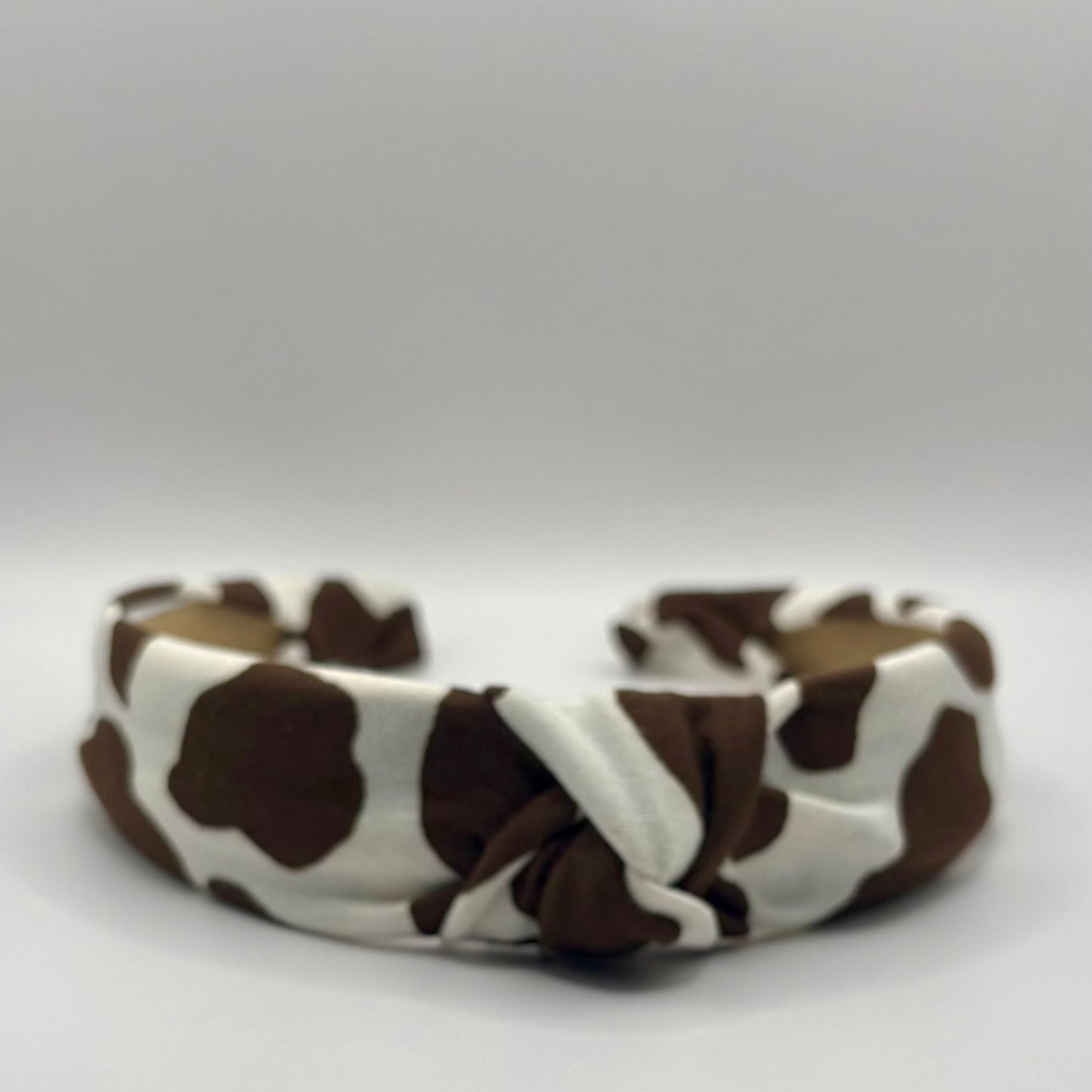 Hard Headband 1 Inch- Brown Cow