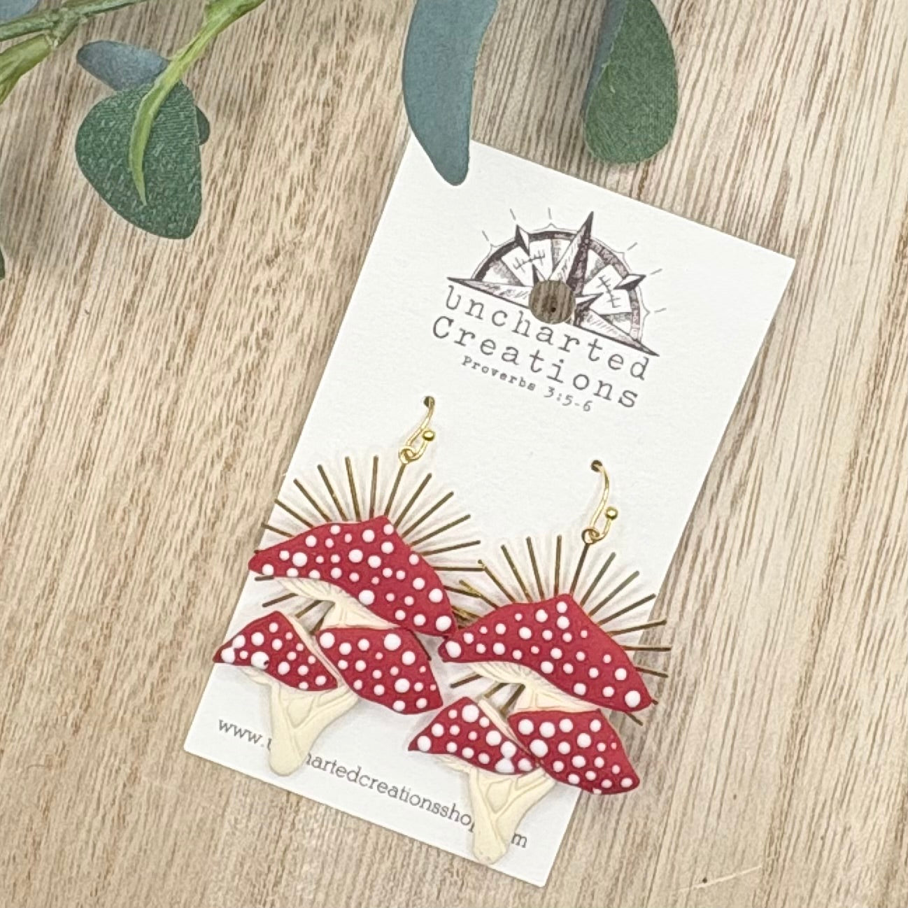 Earring- Sunburst Mushrooms