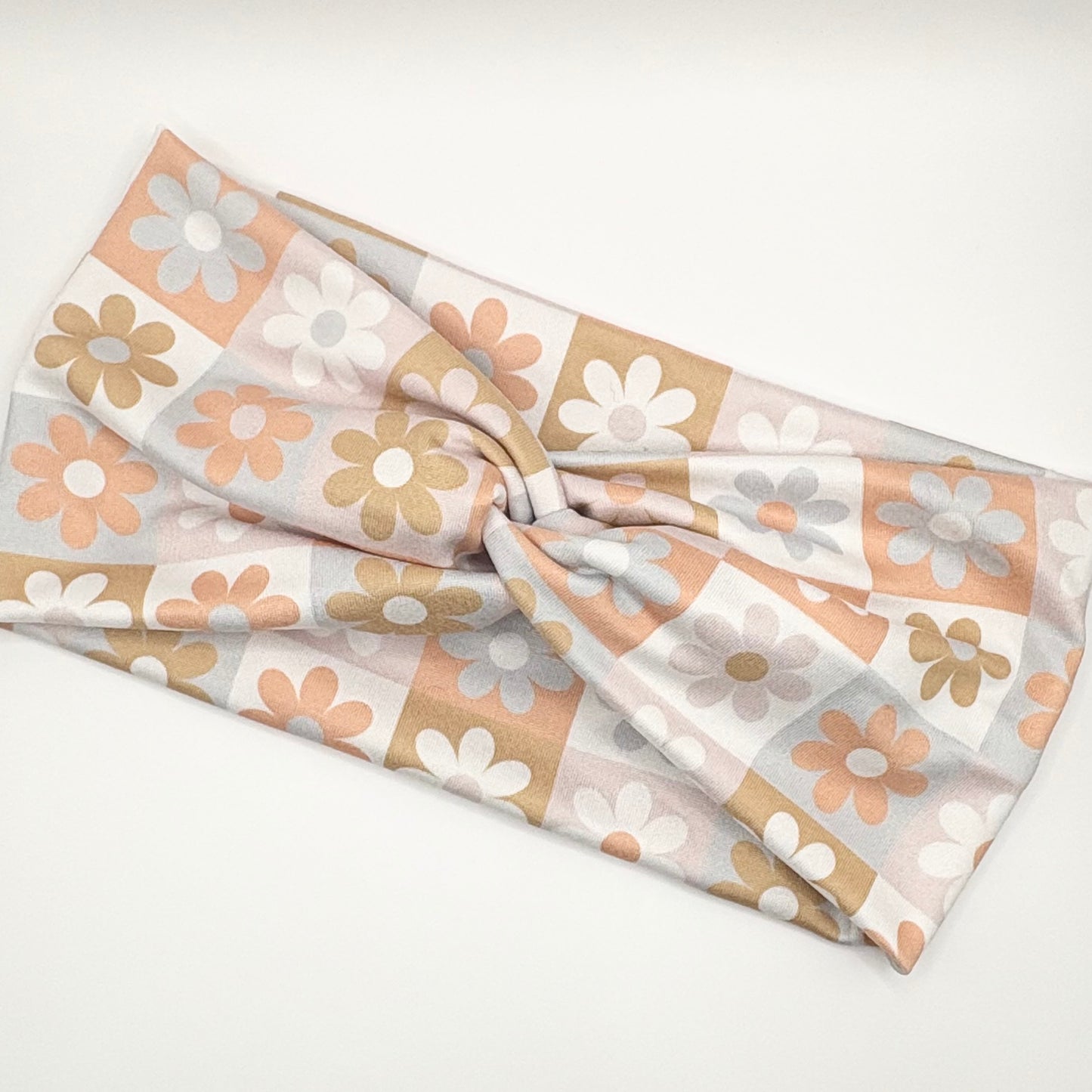 Turban- Muted Checker Floral