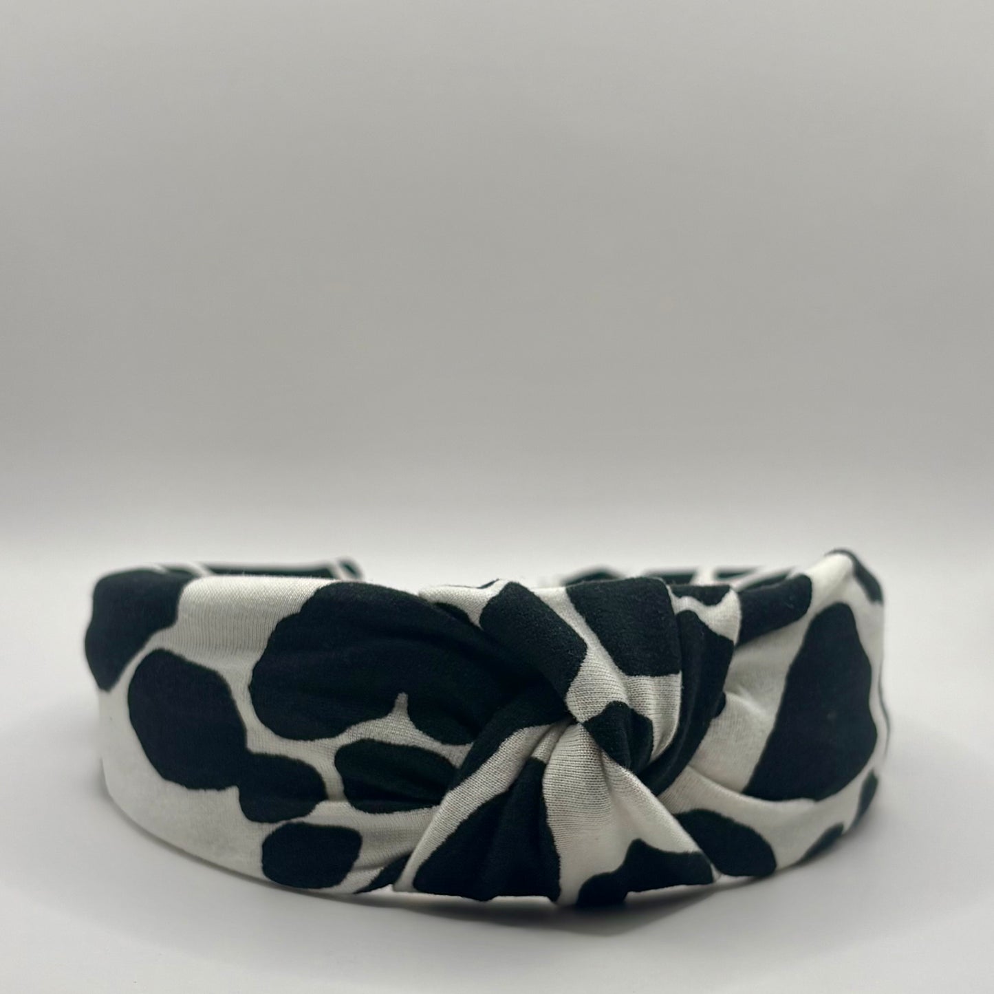 Hard Headband 1.5 Inch- Black Cow