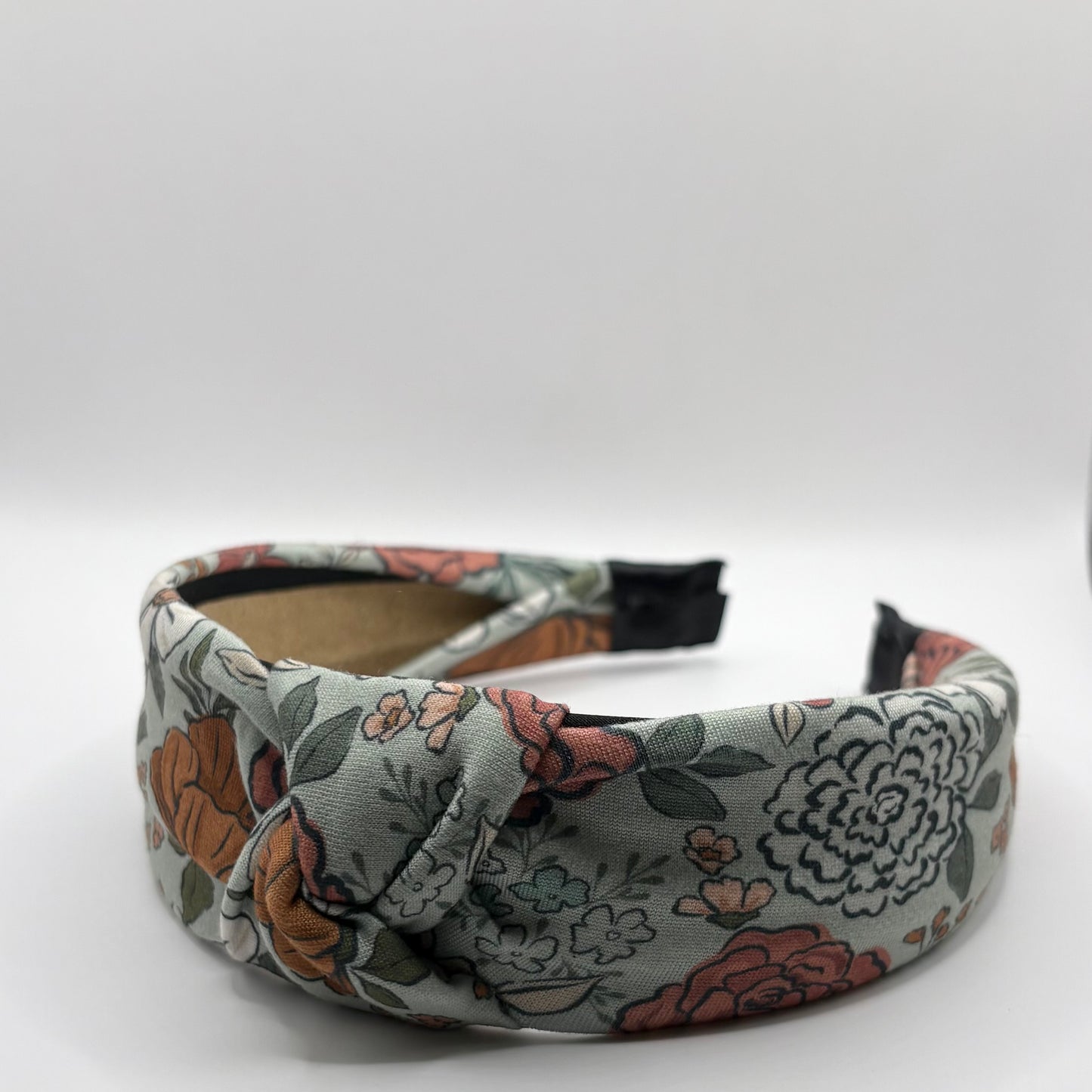 Hard Headband 1.5 Inch- Aqua Floral