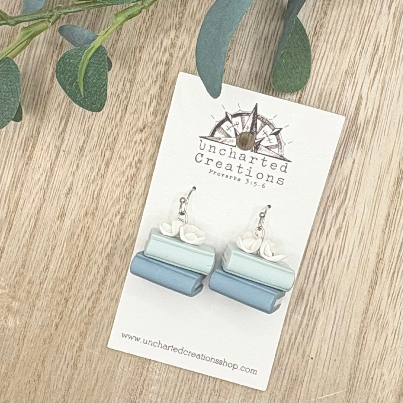 Earring- Blue Bookstack