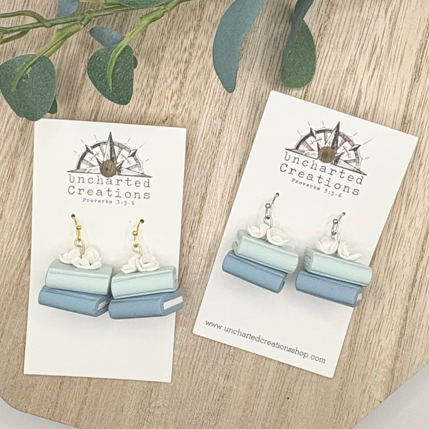 Earring- Blue Bookstack