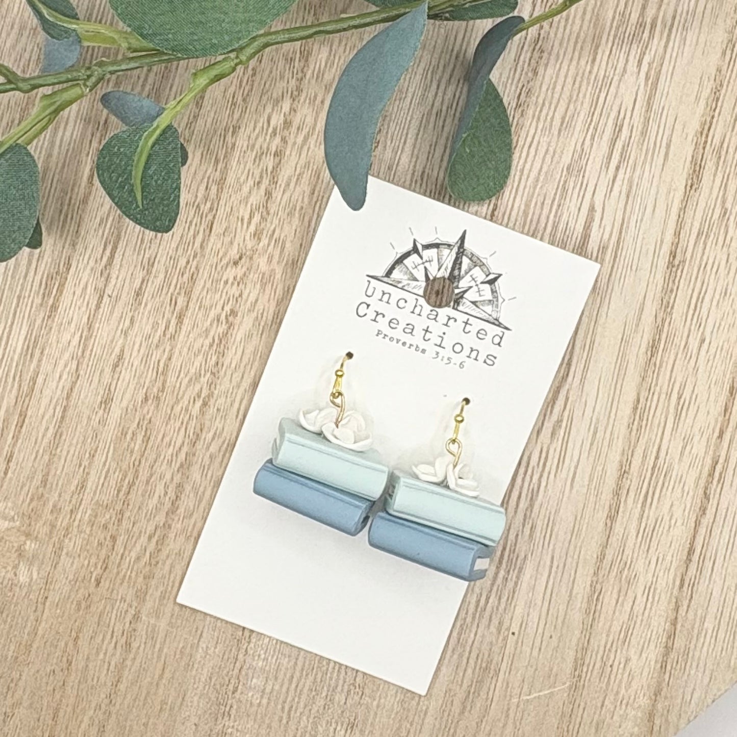 Earring- Blue Bookstack