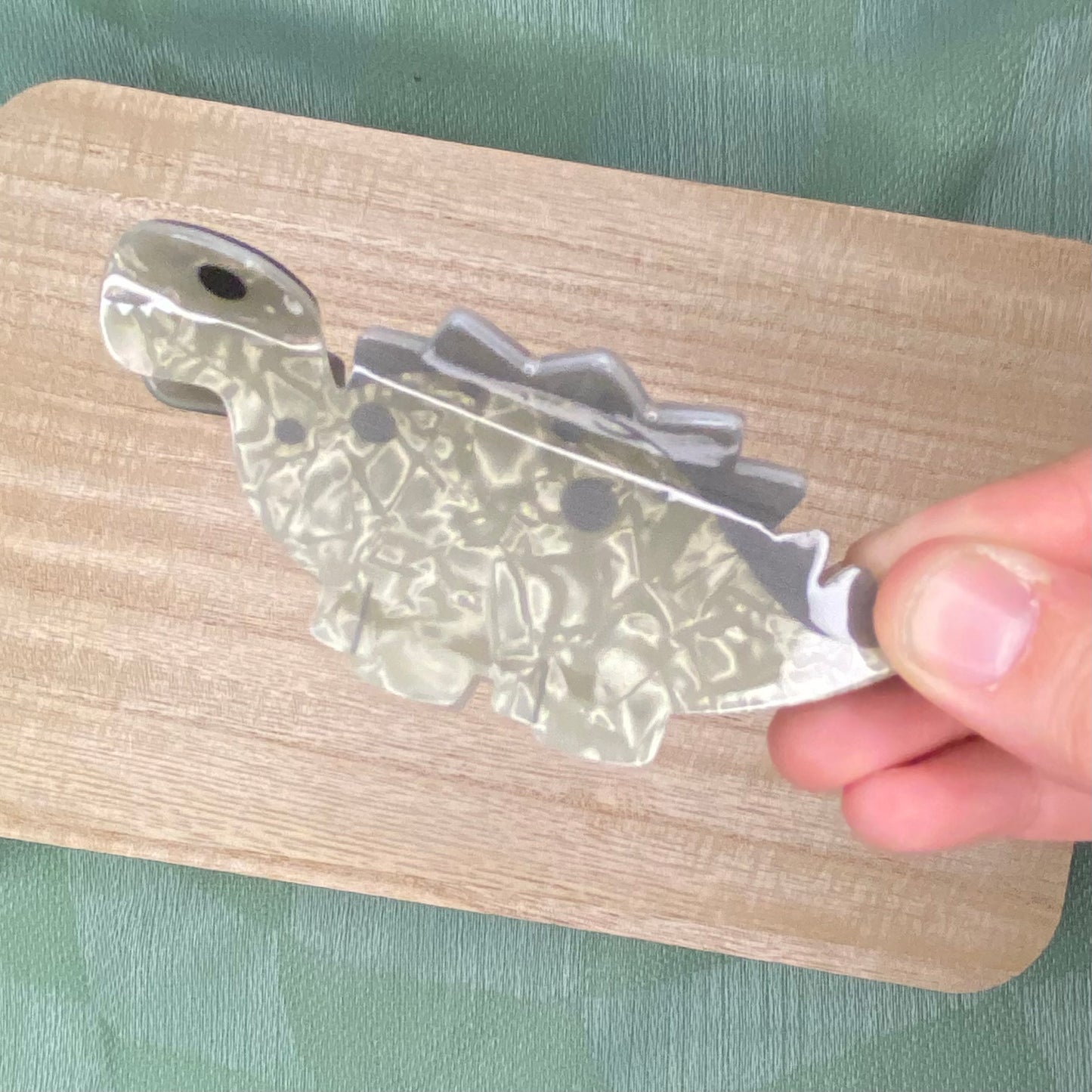 Claw Clip- Grey Dino