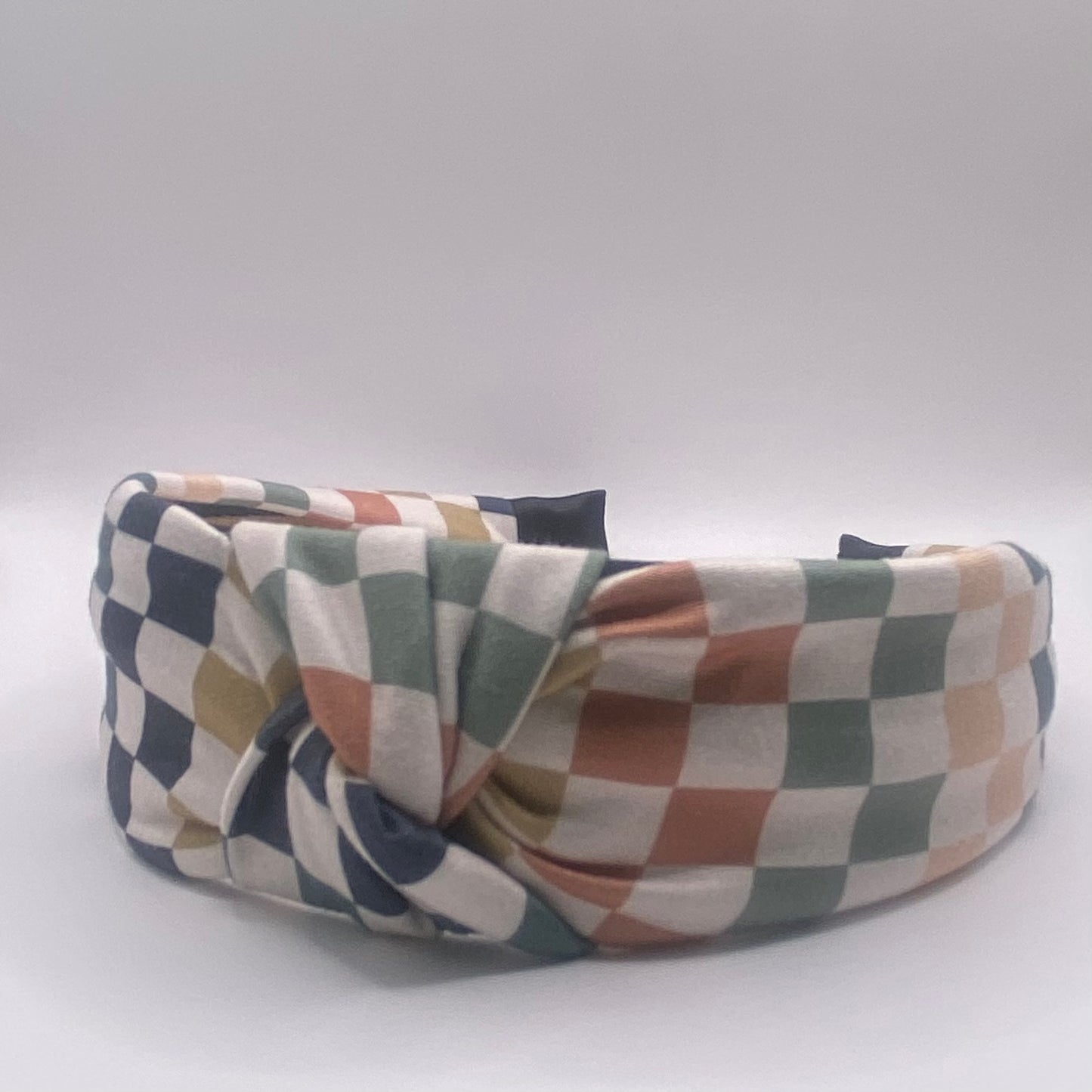 Hard Headband 1.5 Inch- Colorful Checker