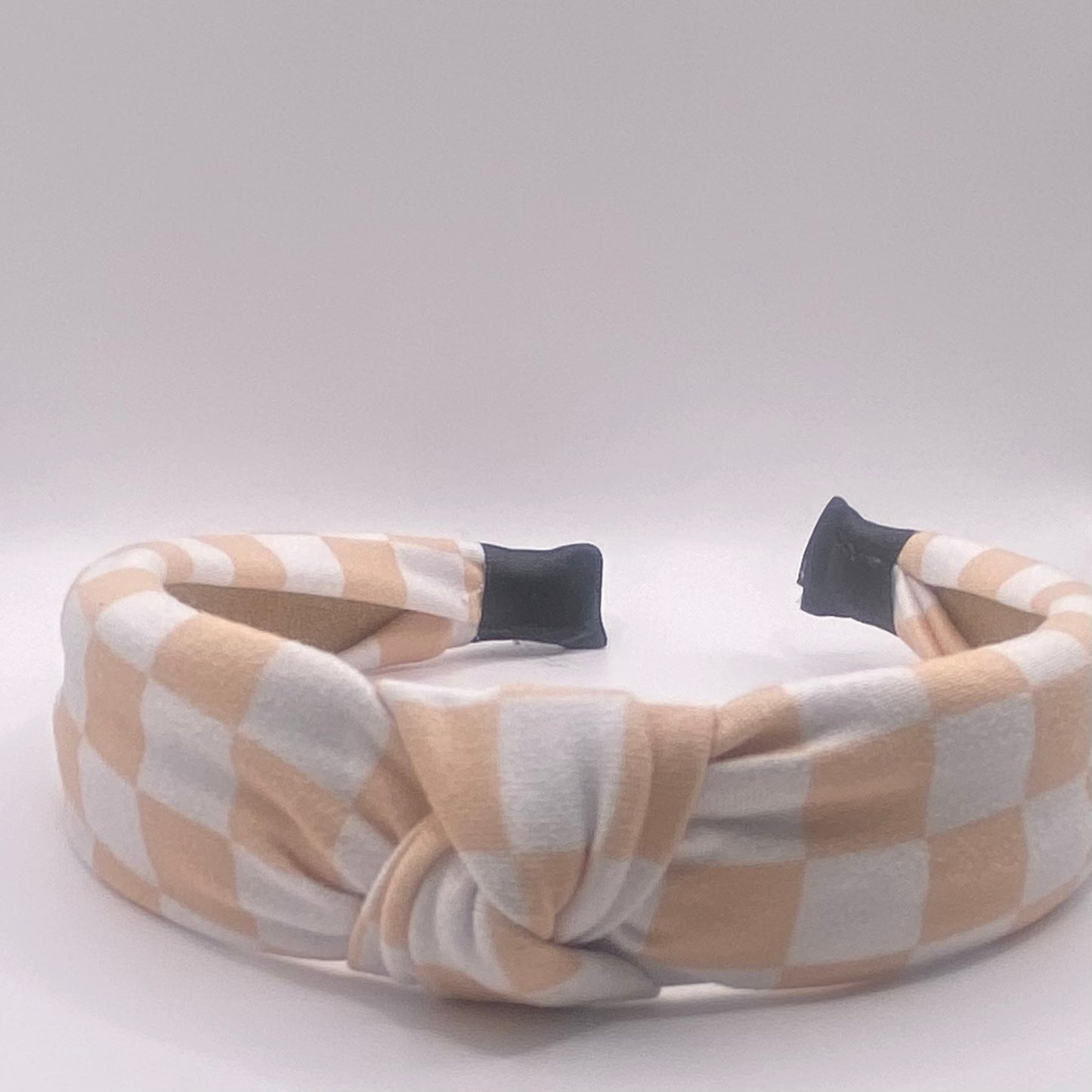 Hard Headband 1 Inch- Cream Checker