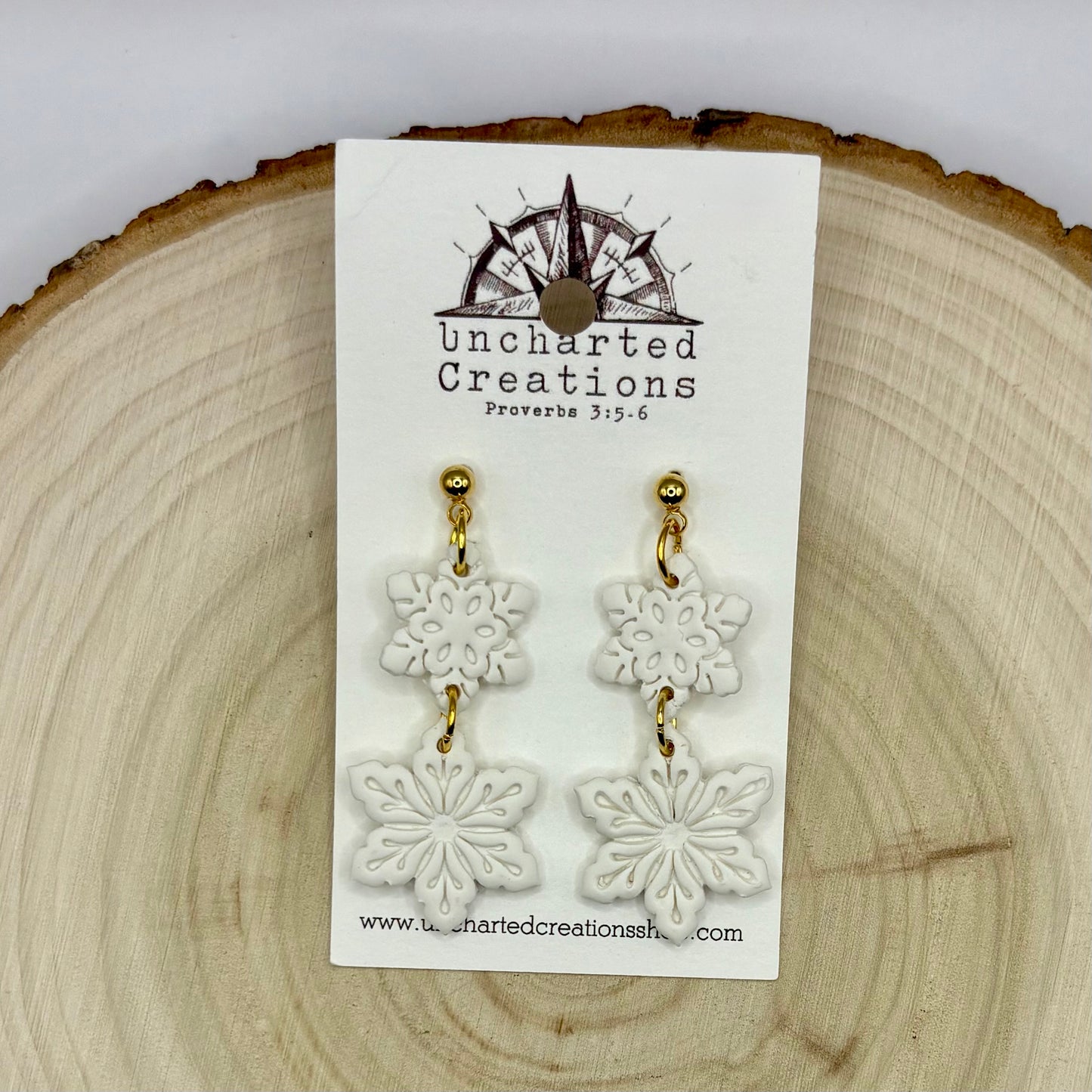 Earring- Double Snowflake