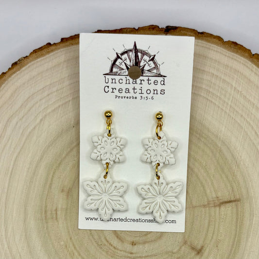Earring- Double Snowflake