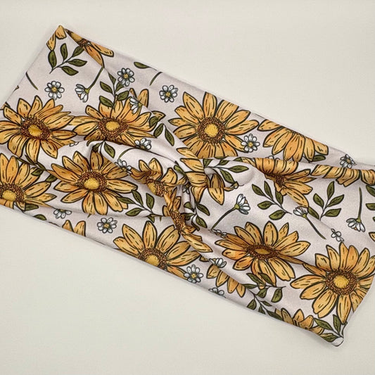 Turban- Cream Sunflowers