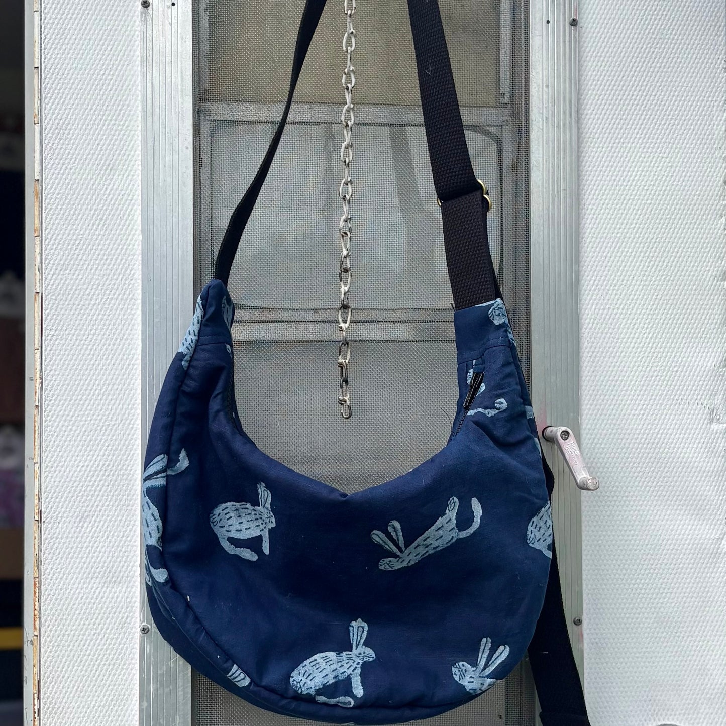 Crescent Bag- Bunny Stamped