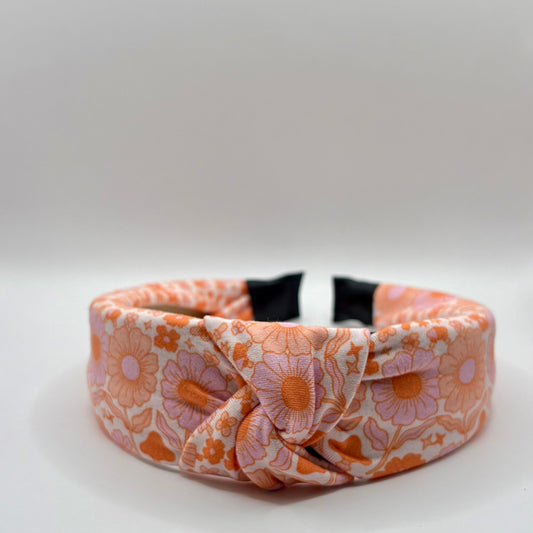 Hard Headband 1.5 Inch- Coral Floral