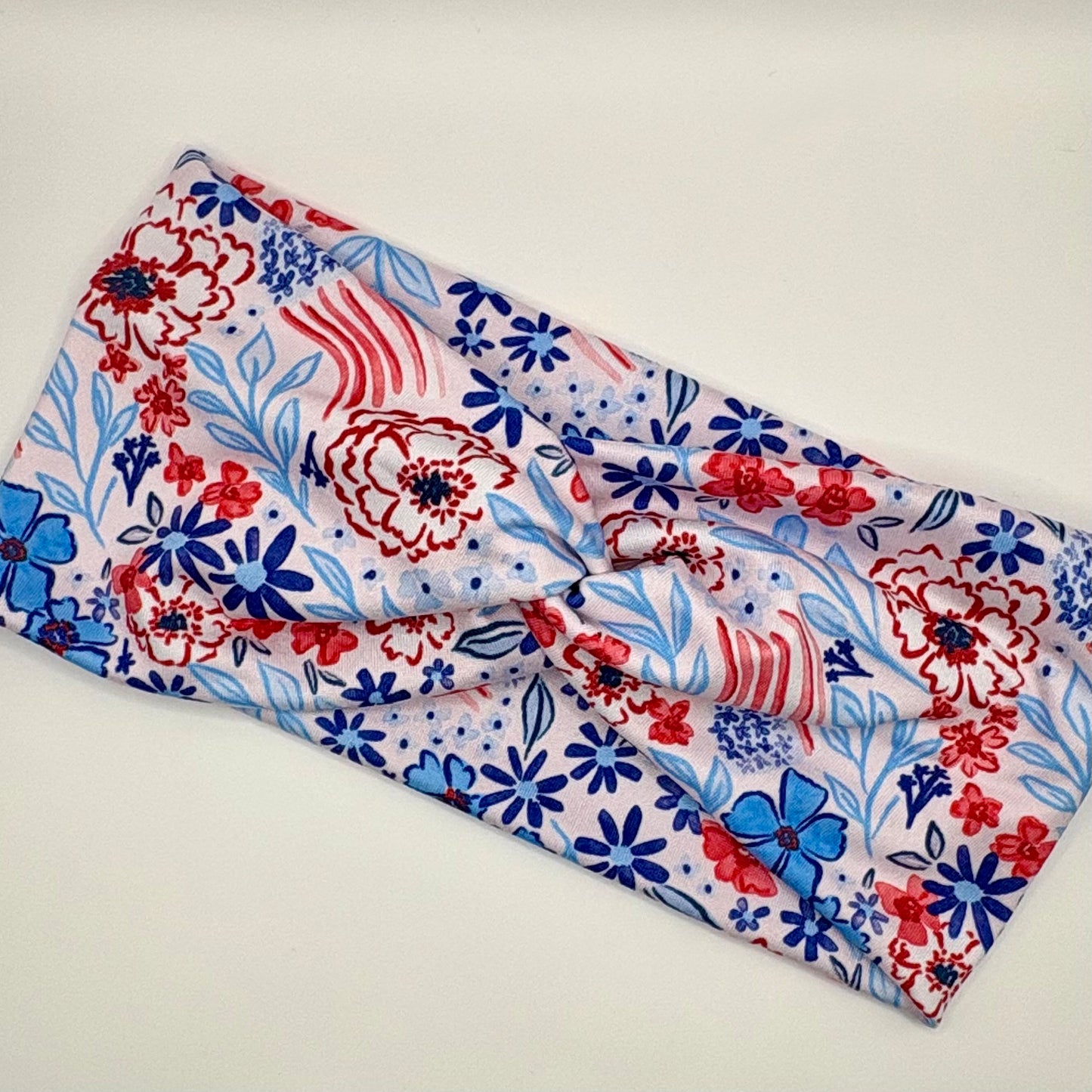 Turban- Red, White, and Floral
