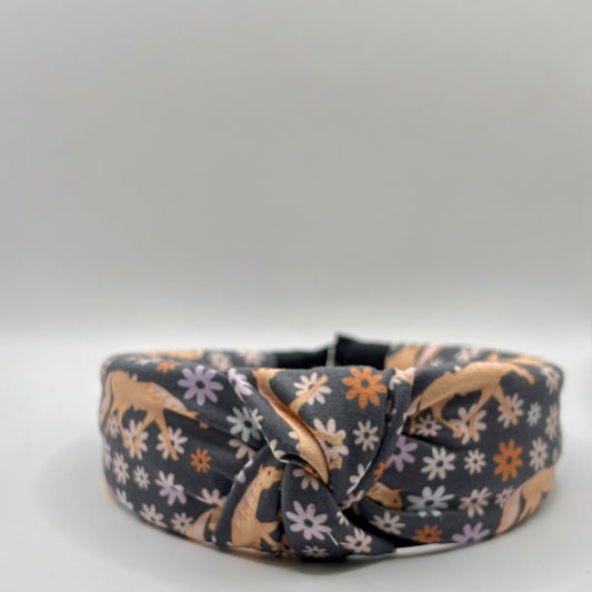 Hard Headband 1.5 Inch- Floral Horses