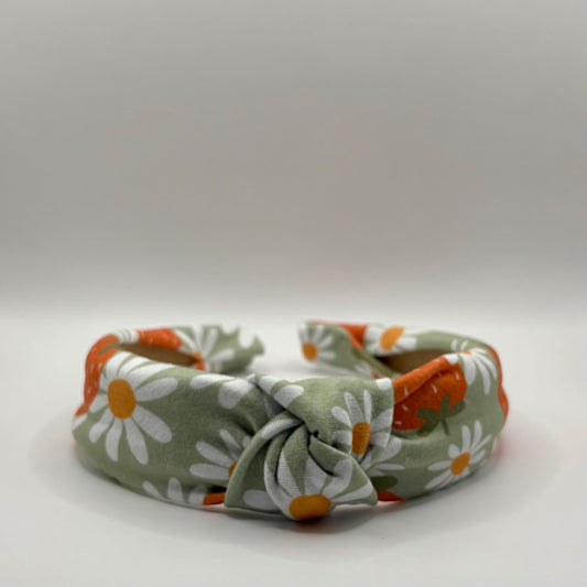 Hard Headband 1 Inch- Strawberries and Sage