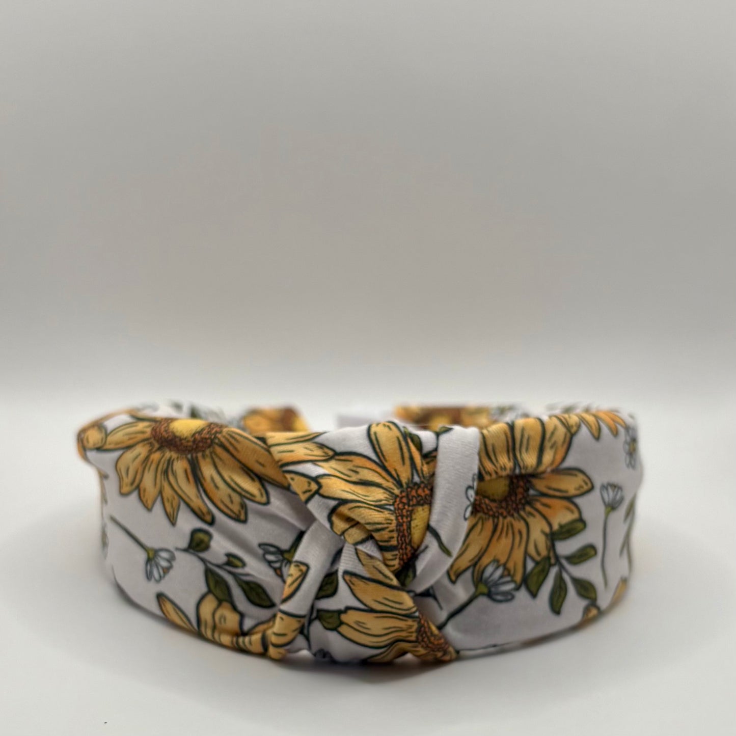Hard Headband 1.5 Inch- Cream Sunflower