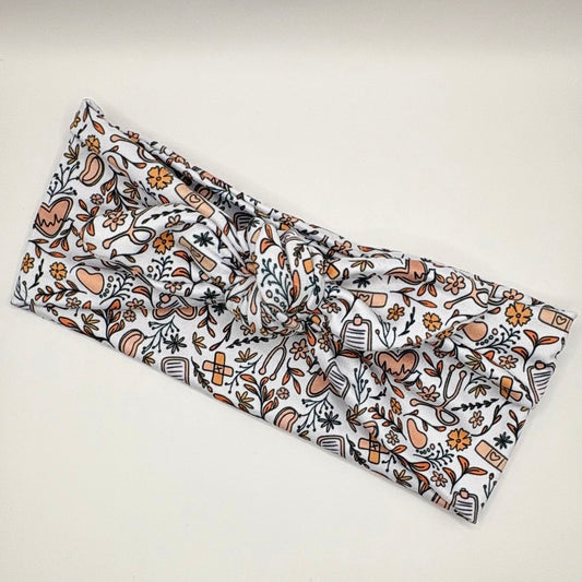 Tie- Floral Nurse
