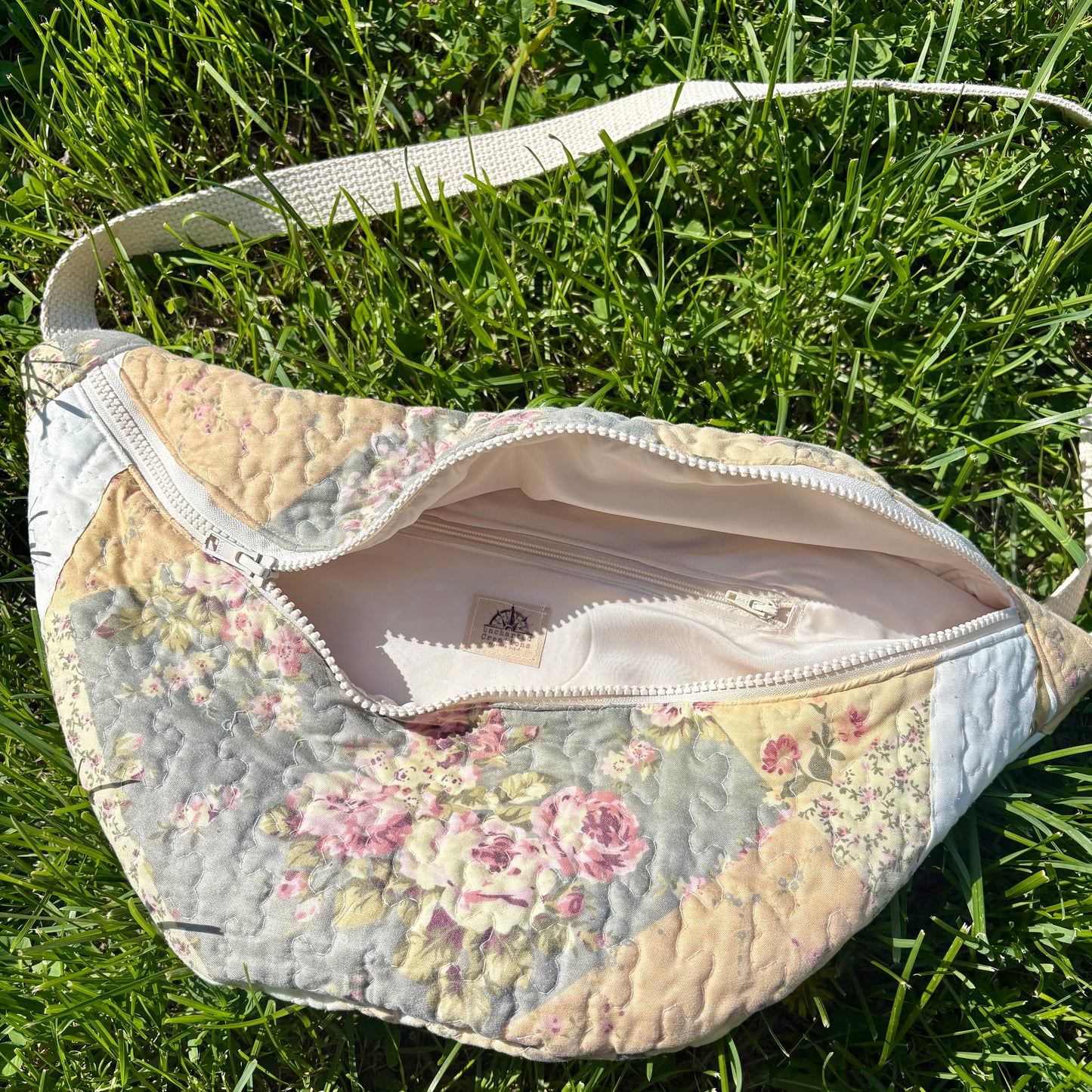 Fanny Pack- Quilted Mustard Yellow Foral