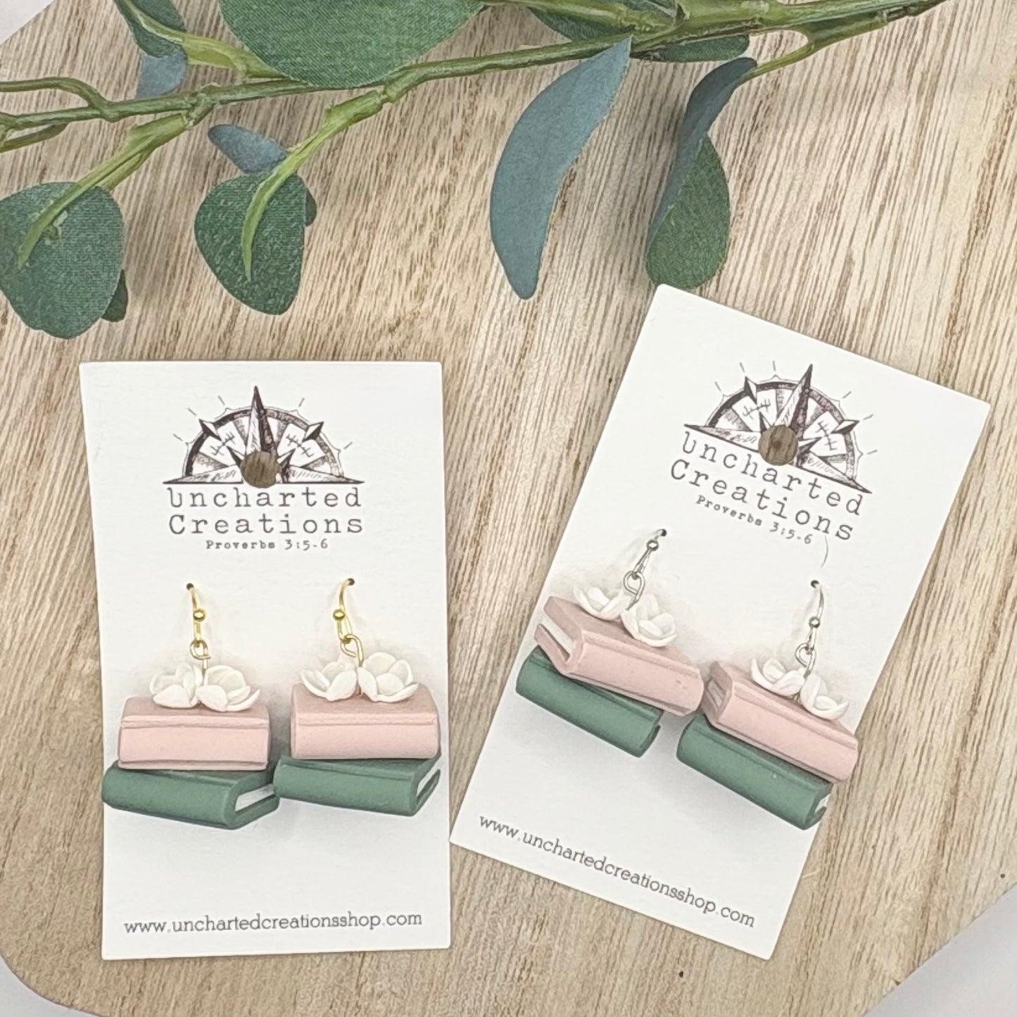 Earring- Pink Bookstack