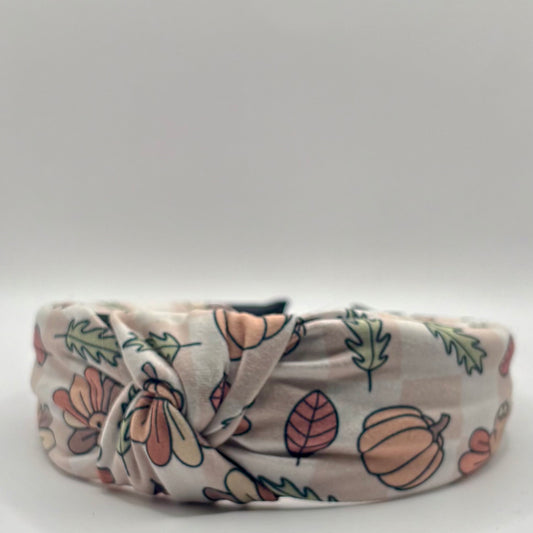 Hard Headband 1.5 Inch- Turkey and Pumpkins