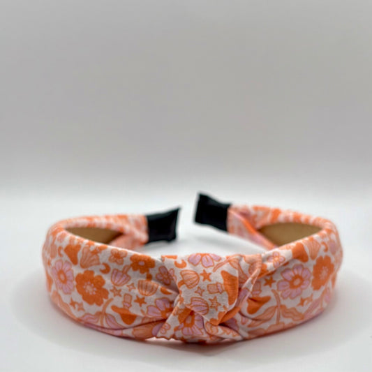 Hard Headband 1 Inch- Coral Floral
