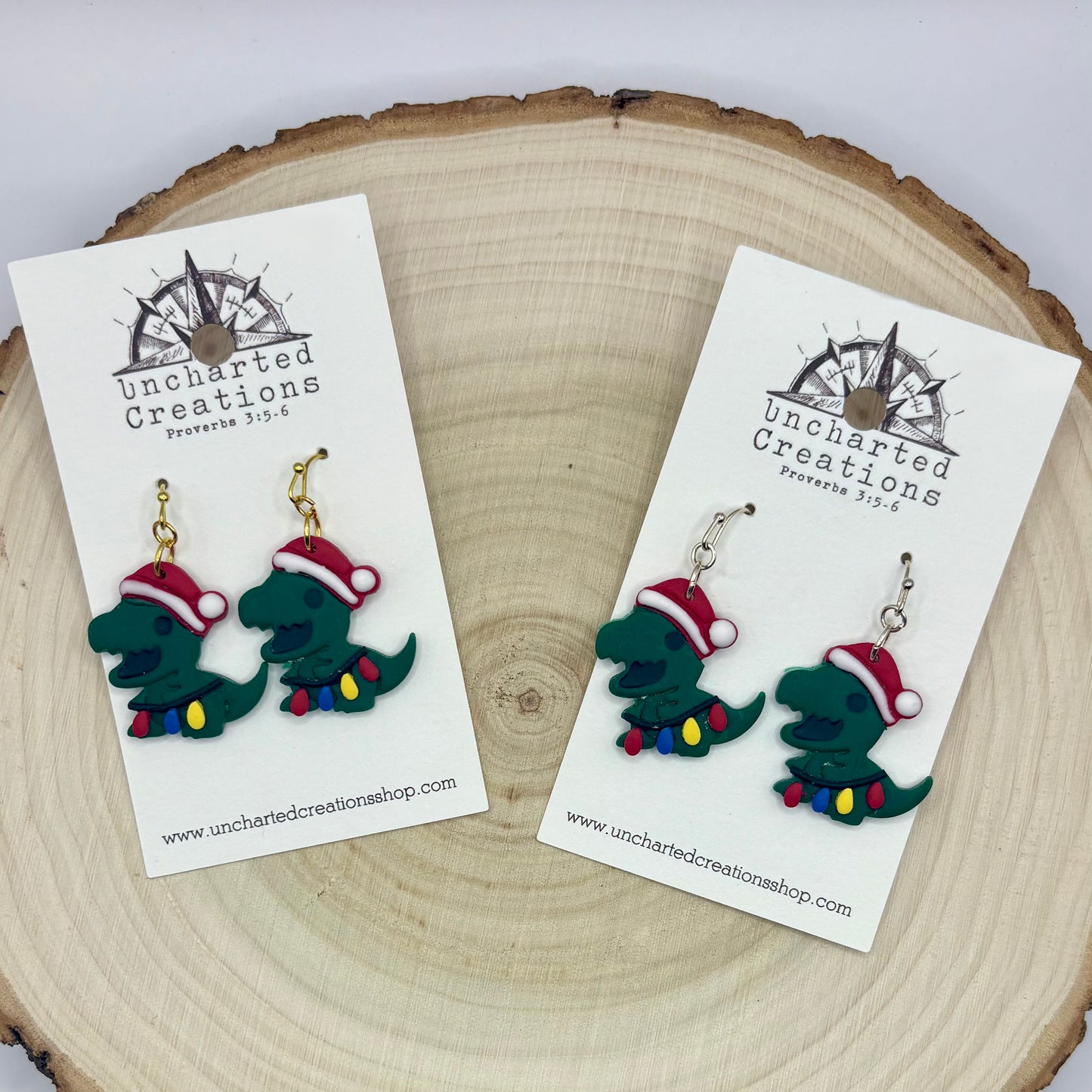 Earring- Christmas Dino