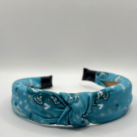 Hard Headband 1 Inch- Blue Butterflies