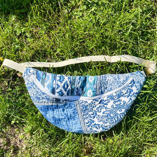 Fanny Pack- Crazy Blue Quilt