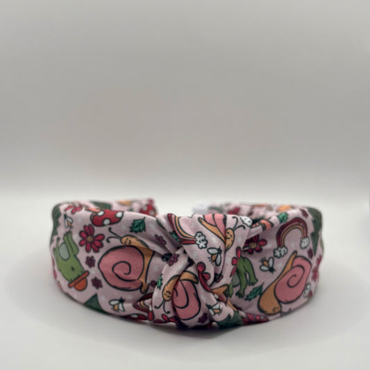 Hard Headband 1.5 Inch- Spring Frogs and Snails