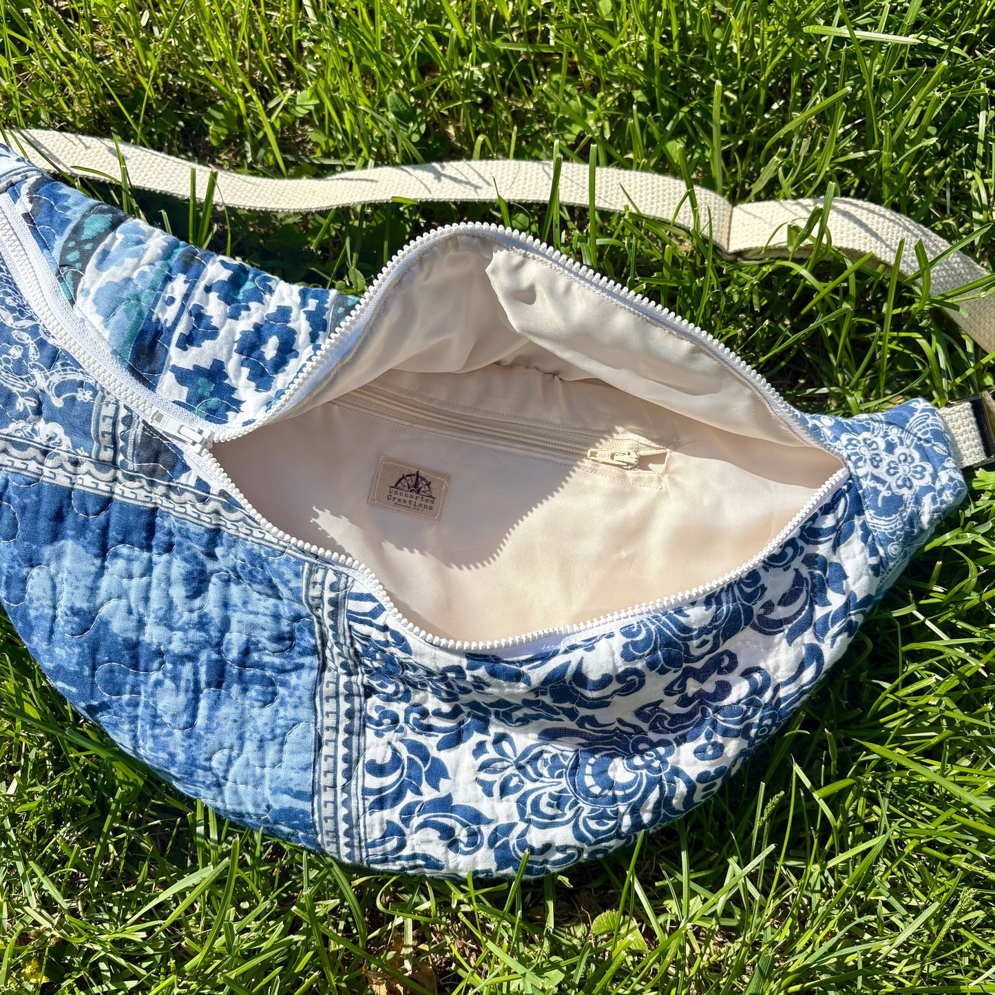 Fanny Pack- Crazy Blue Quilt