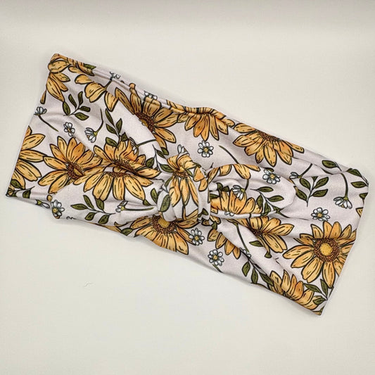 Tie- Cream Sunflowers