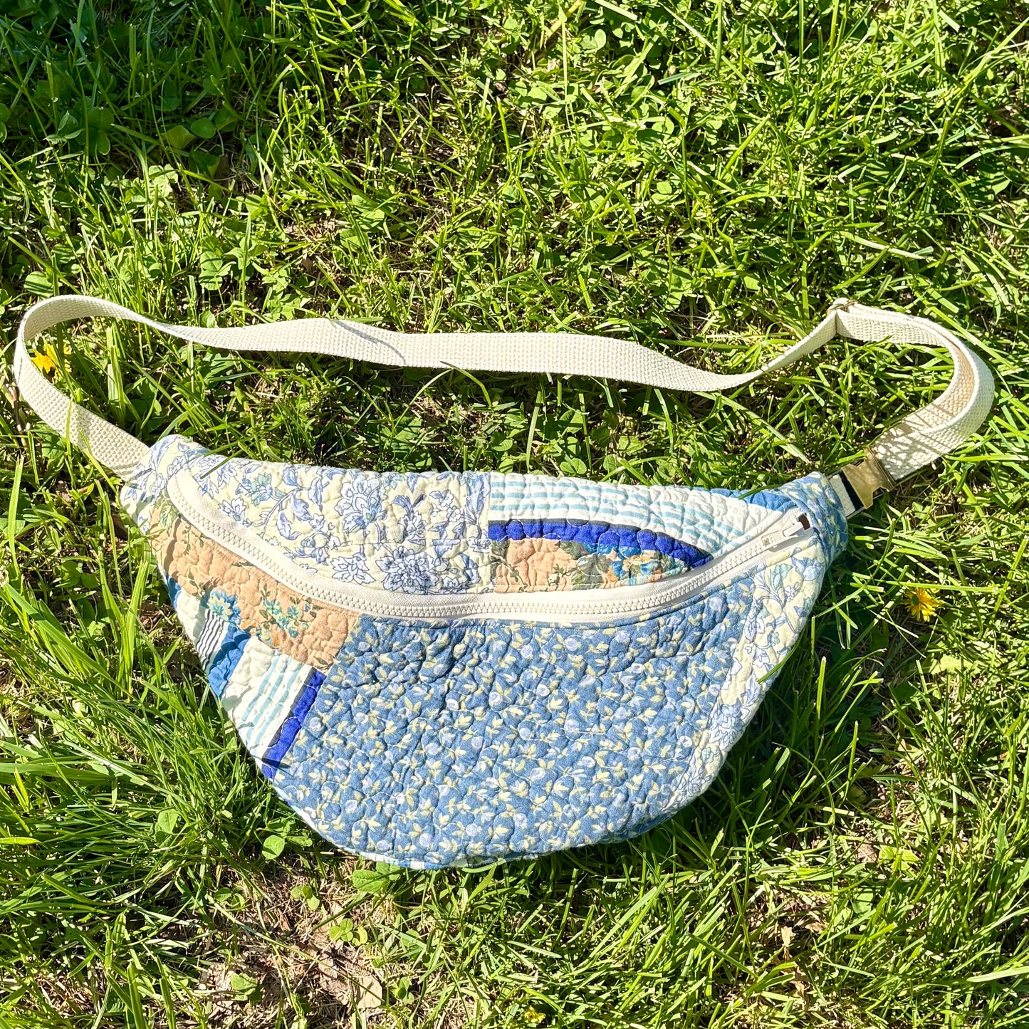 Fanny Pack- Quilted Blue Patchwork