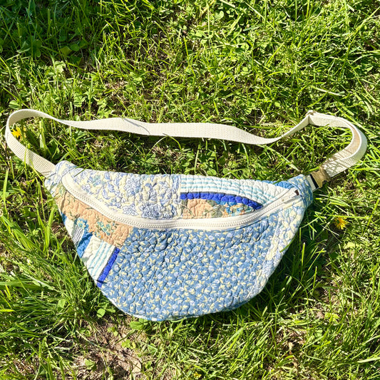 Fanny Pack- Quilted Blue Patchwork