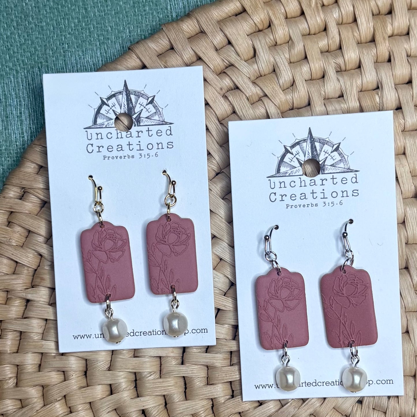 Earring- Raspberry Rose Stamped