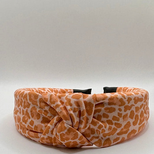 Hard Headband 1.5 Inch- Coral Cheetah