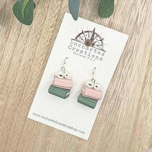 Earring- Mini Pink Bookstack
