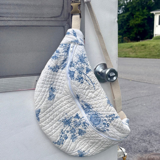 Fanny Pack- Blue and White Floral