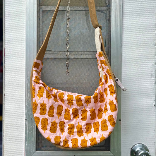 Crescent Bag- Upcycled Honey Bears