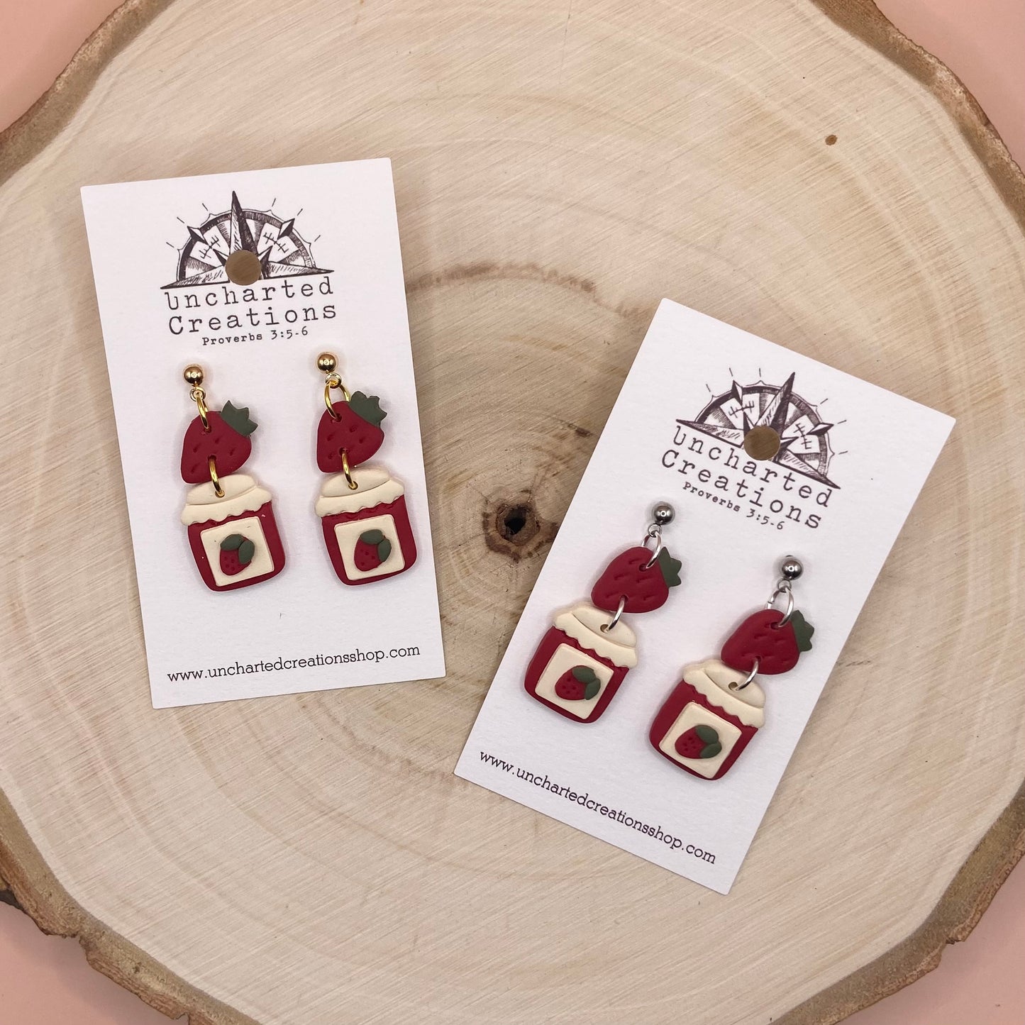 Earrings- Strawberry Jam Jar