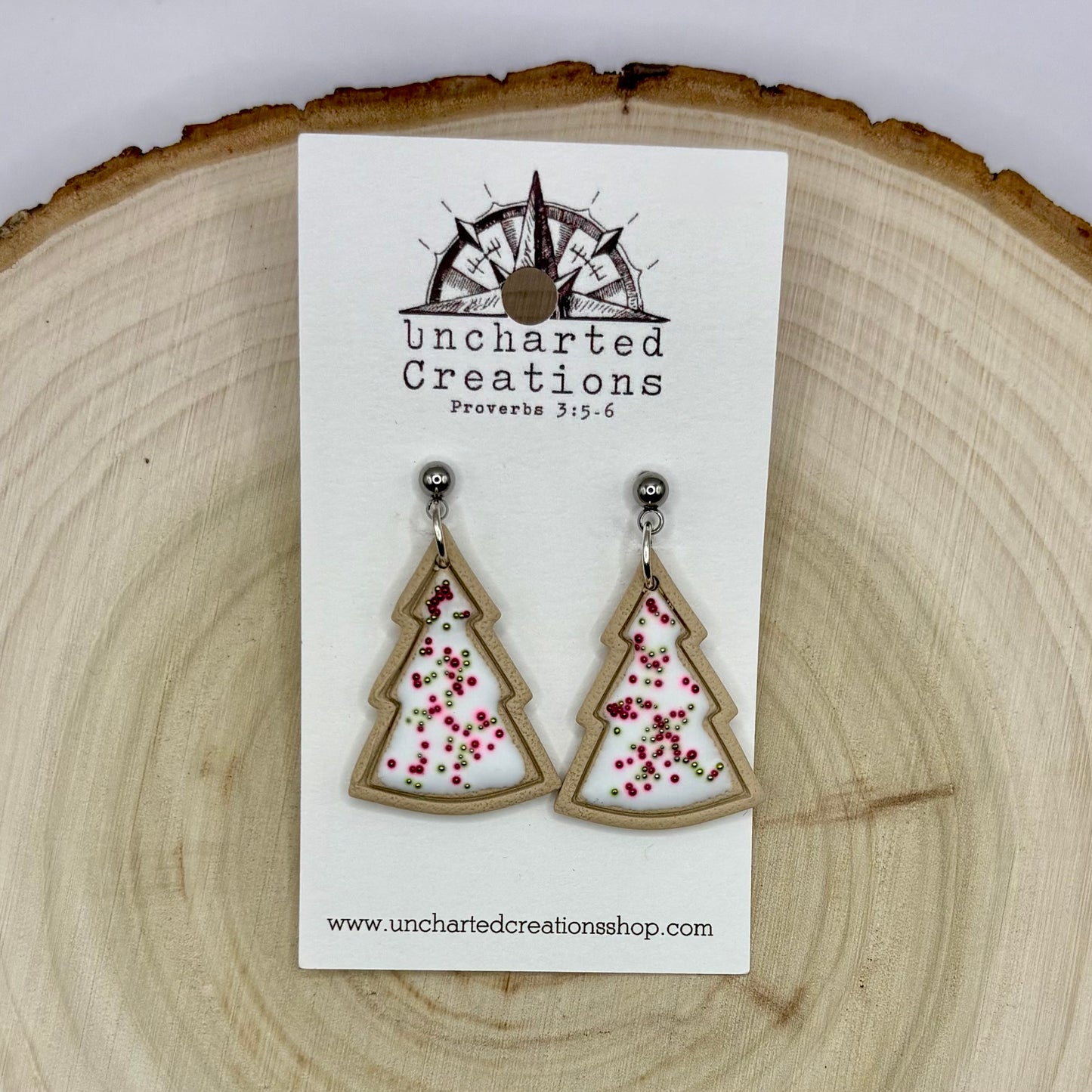 Earring- Christmas Tree Sugar Cookie