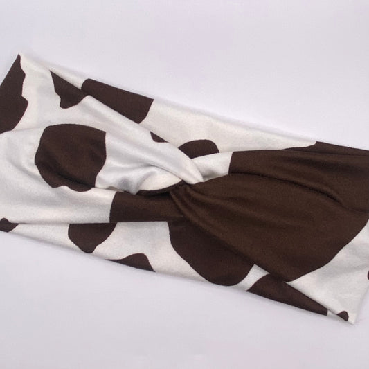 Turban- Brown Cow Print