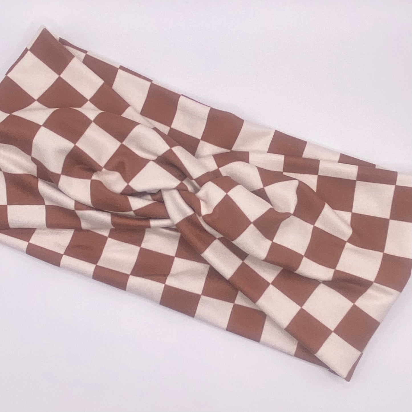 Turban- Chocolate Brown Checker