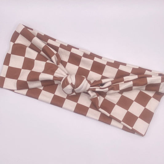 Knot- Chocolate Brown Checker