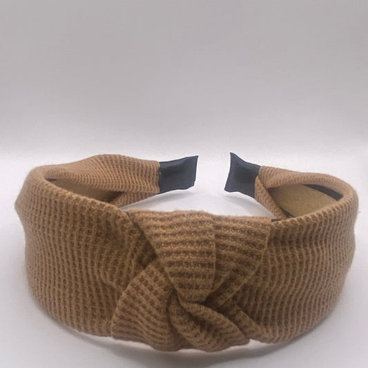 Hard Headband 1.5 Inch- Waffle Soft Brown